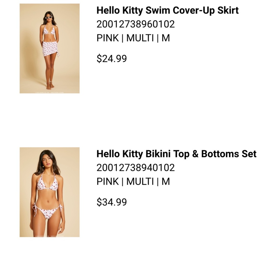 3 piece hello kitty swimsuit